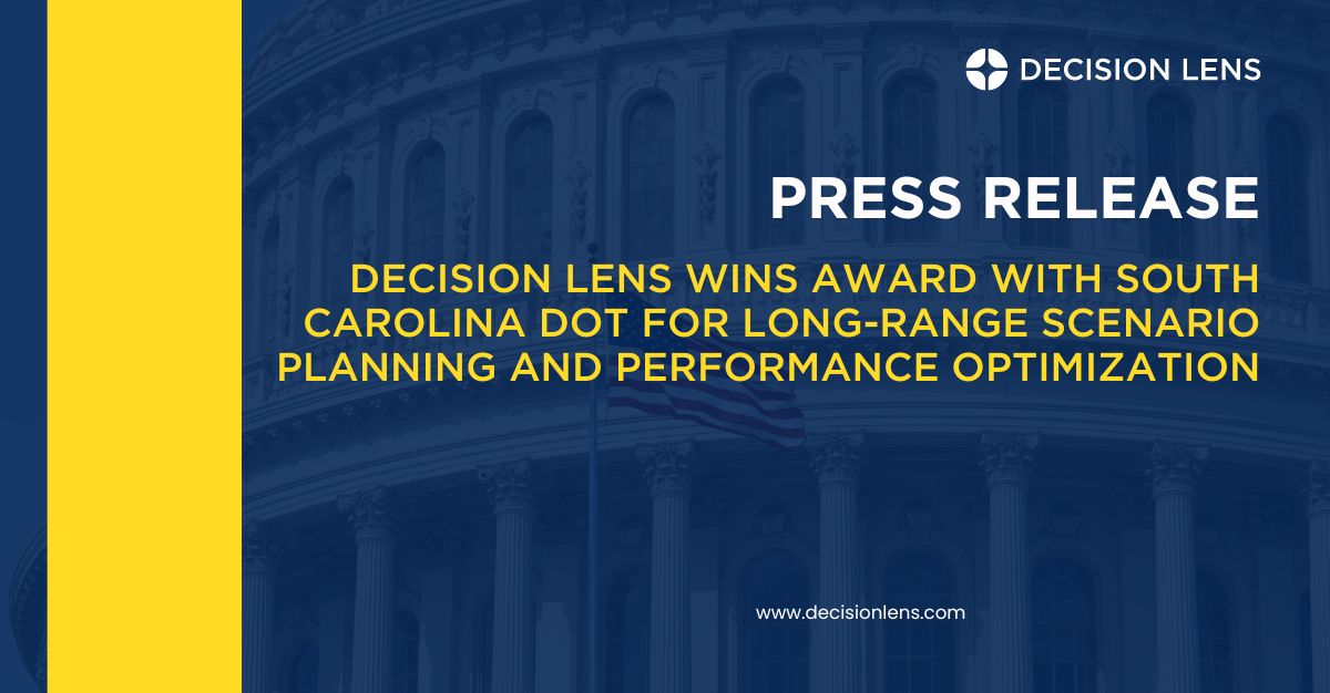 Decision Lens Wins Award with South Carolina DOT for LongRange